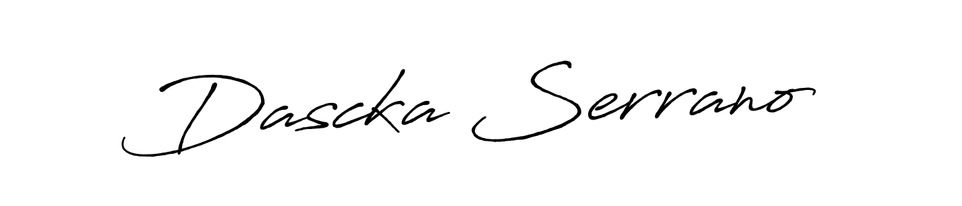 Similarly Antro_Vectra_Bolder is the best handwritten signature design. Signature creator online .You can use it as an online autograph creator for name Dascka Serrano. Dascka Serrano signature style 7 images and pictures png