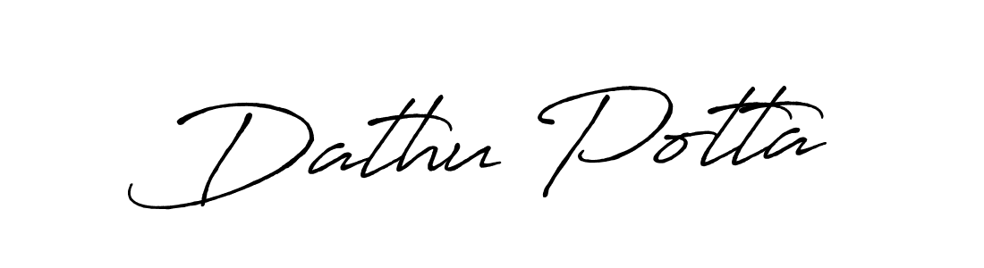if you are searching for the best signature style for your name Dathu Potta. so please give up your signature search. here we have designed multiple signature styles  using Antro_Vectra_Bolder. Dathu Potta signature style 7 images and pictures png