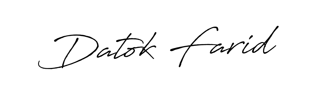 How to make Datok Farid name signature. Use Antro_Vectra_Bolder style for creating short signs online. This is the latest handwritten sign. Datok Farid signature style 7 images and pictures png