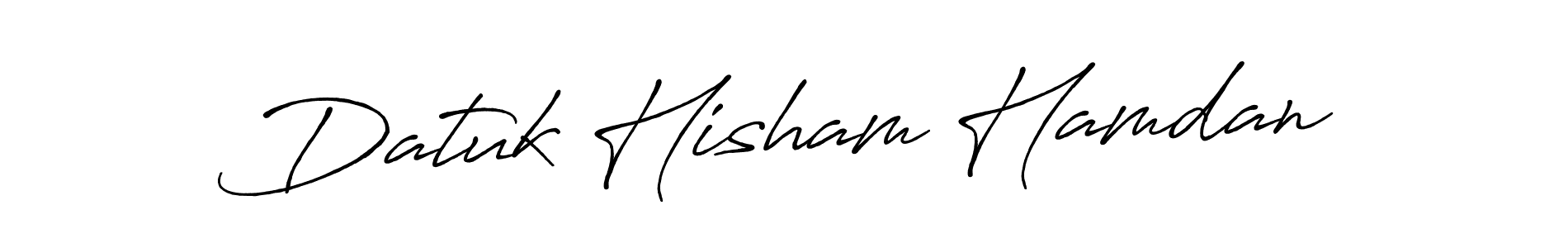 Create a beautiful signature design for name Datuk Hisham Hamdan. With this signature (Antro_Vectra_Bolder) fonts, you can make a handwritten signature for free. Datuk Hisham Hamdan signature style 7 images and pictures png