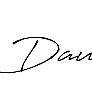 Use a signature maker to create a handwritten signature online. With this signature software, you can design (Antro_Vectra_Bolder) your own signature for name Dau. Dau signature style 7 images and pictures png