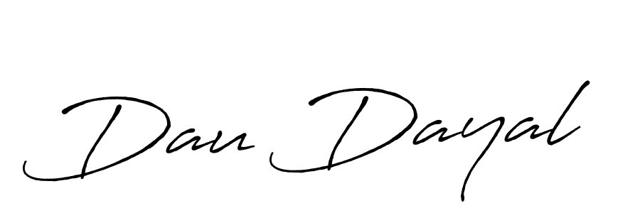 The best way (Antro_Vectra_Bolder) to make a short signature is to pick only two or three words in your name. The name Dau Dayal include a total of six letters. For converting this name. Dau Dayal signature style 7 images and pictures png