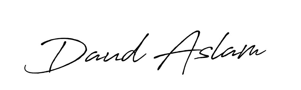 Daud Aslam stylish signature style. Best Handwritten Sign (Antro_Vectra_Bolder) for my name. Handwritten Signature Collection Ideas for my name Daud Aslam. Daud Aslam signature style 7 images and pictures png