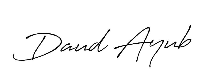 How to make Daud Ayub name signature. Use Antro_Vectra_Bolder style for creating short signs online. This is the latest handwritten sign. Daud Ayub signature style 7 images and pictures png