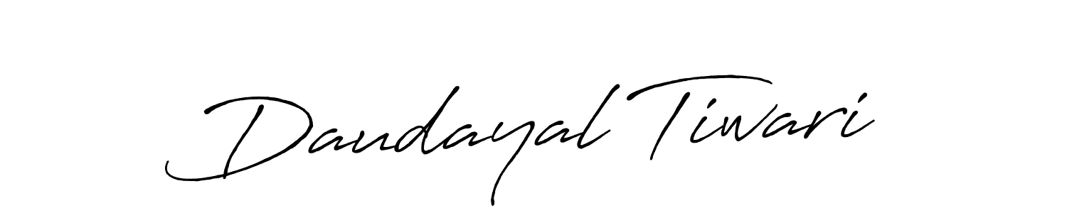 You should practise on your own different ways (Antro_Vectra_Bolder) to write your name (Daudayal Tiwari) in signature. don't let someone else do it for you. Daudayal Tiwari signature style 7 images and pictures png