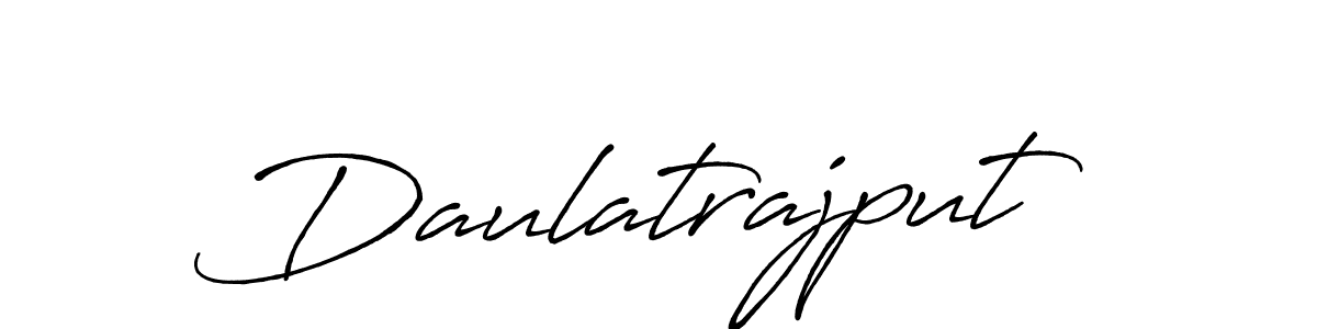 Use a signature maker to create a handwritten signature online. With this signature software, you can design (Antro_Vectra_Bolder) your own signature for name Daulatrajput. Daulatrajput signature style 7 images and pictures png