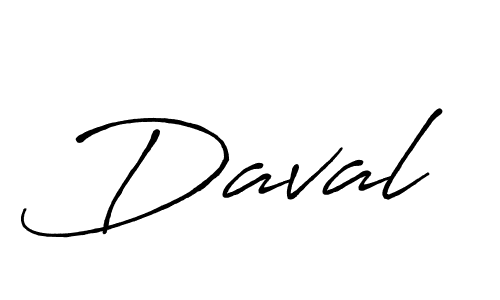 Daval stylish signature style. Best Handwritten Sign (Antro_Vectra_Bolder) for my name. Handwritten Signature Collection Ideas for my name Daval. Daval signature style 7 images and pictures png