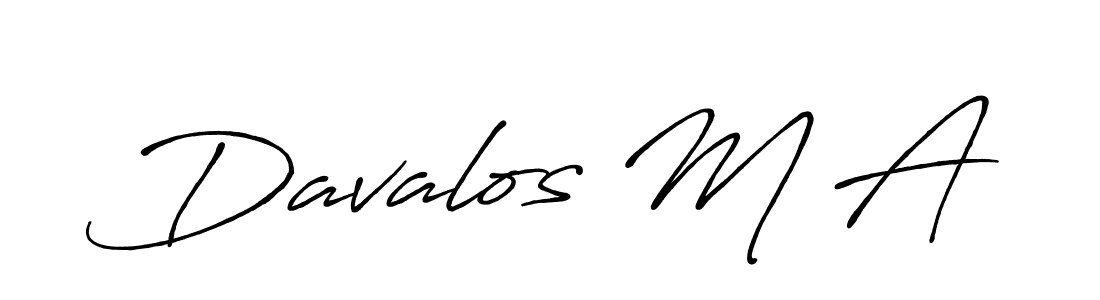 How to make Davalos M A signature? Antro_Vectra_Bolder is a professional autograph style. Create handwritten signature for Davalos M A name. Davalos M A signature style 7 images and pictures png