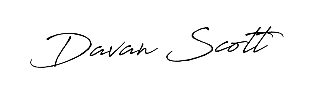 Davan Scott stylish signature style. Best Handwritten Sign (Antro_Vectra_Bolder) for my name. Handwritten Signature Collection Ideas for my name Davan Scott. Davan Scott signature style 7 images and pictures png