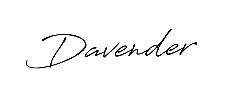 Make a beautiful signature design for name Davender. With this signature (Antro_Vectra_Bolder) style, you can create a handwritten signature for free. Davender signature style 7 images and pictures png