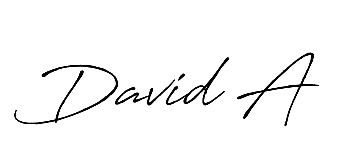 Design your own signature with our free online signature maker. With this signature software, you can create a handwritten (Antro_Vectra_Bolder) signature for name David A. David A signature style 7 images and pictures png