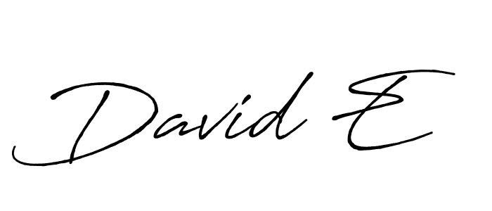 Make a beautiful signature design for name David E. With this signature (Antro_Vectra_Bolder) style, you can create a handwritten signature for free. David E signature style 7 images and pictures png