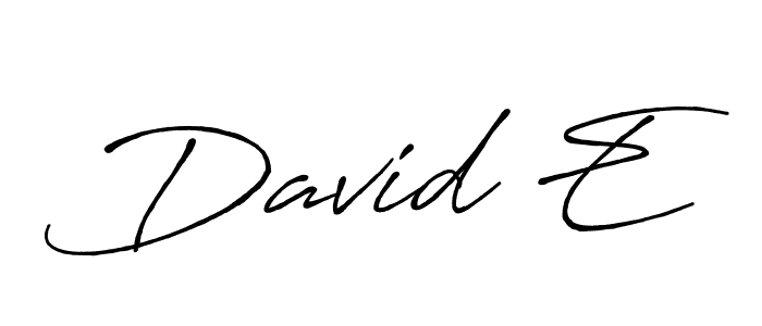 How to make David E name signature. Use Antro_Vectra_Bolder style for creating short signs online. This is the latest handwritten sign. David E signature style 7 images and pictures png