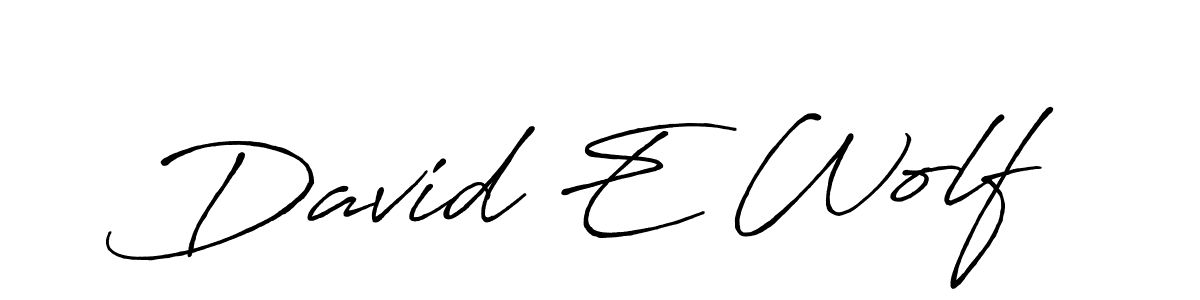 Create a beautiful signature design for name David E Wolf. With this signature (Antro_Vectra_Bolder) fonts, you can make a handwritten signature for free. David E Wolf signature style 7 images and pictures png