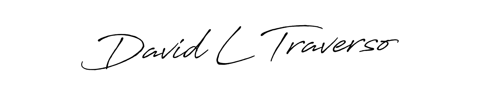 The best way (Antro_Vectra_Bolder) to make a short signature is to pick only two or three words in your name. The name David L Traverso include a total of six letters. For converting this name. David L Traverso signature style 7 images and pictures png