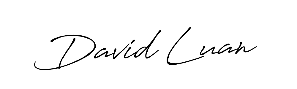 How to make David Luan name signature. Use Antro_Vectra_Bolder style for creating short signs online. This is the latest handwritten sign. David Luan signature style 7 images and pictures png