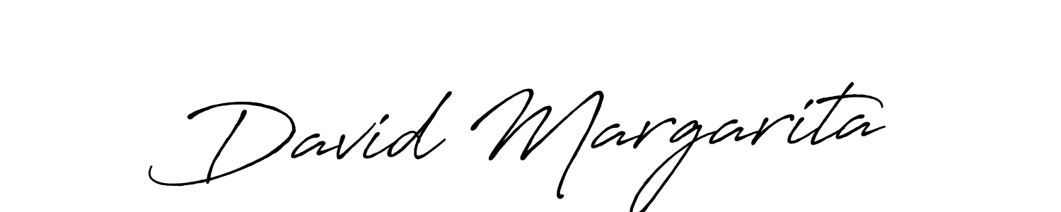 How to make David Margarita name signature. Use Antro_Vectra_Bolder style for creating short signs online. This is the latest handwritten sign. David Margarita signature style 7 images and pictures png