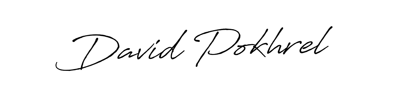 How to make David Pokhrel name signature. Use Antro_Vectra_Bolder style for creating short signs online. This is the latest handwritten sign. David Pokhrel signature style 7 images and pictures png