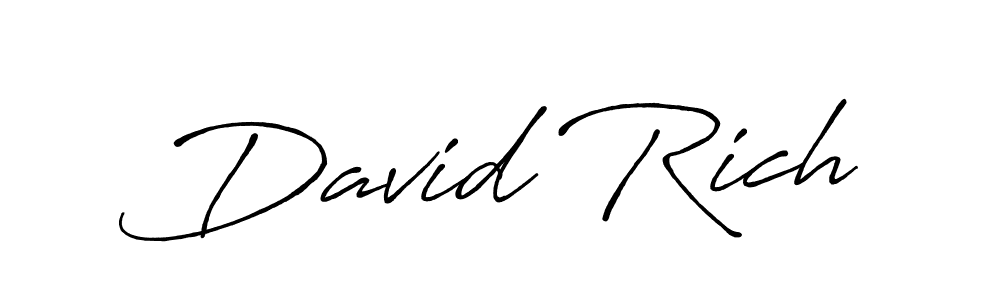 The best way (Antro_Vectra_Bolder) to make a short signature is to pick only two or three words in your name. The name David Rich include a total of six letters. For converting this name. David Rich signature style 7 images and pictures png