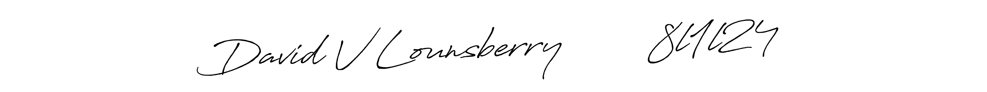Design your own signature with our free online signature maker. With this signature software, you can create a handwritten (Antro_Vectra_Bolder) signature for name David V Lounsberry        8l1l24. David V Lounsberry        8l1l24 signature style 7 images and pictures png