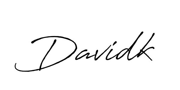 Use a signature maker to create a handwritten signature online. With this signature software, you can design (Antro_Vectra_Bolder) your own signature for name Davidk. Davidk signature style 7 images and pictures png