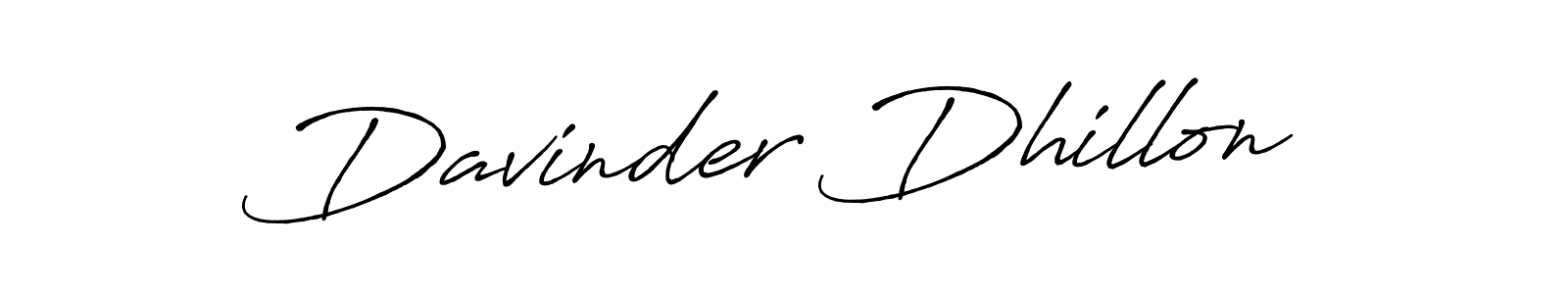 Davinder Dhillon stylish signature style. Best Handwritten Sign (Antro_Vectra_Bolder) for my name. Handwritten Signature Collection Ideas for my name Davinder Dhillon. Davinder Dhillon signature style 7 images and pictures png