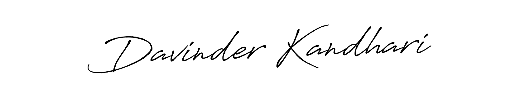 Make a beautiful signature design for name Davinder Kandhari. With this signature (Antro_Vectra_Bolder) style, you can create a handwritten signature for free. Davinder Kandhari signature style 7 images and pictures png
