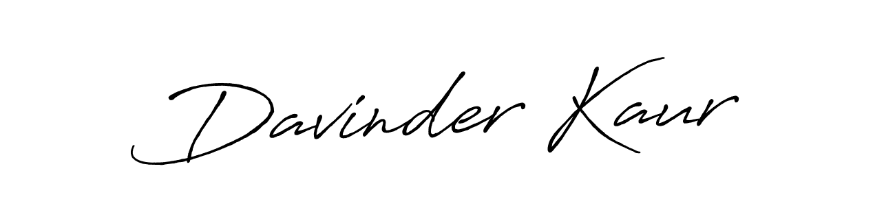 Create a beautiful signature design for name Davinder Kaur. With this signature (Antro_Vectra_Bolder) fonts, you can make a handwritten signature for free. Davinder Kaur signature style 7 images and pictures png