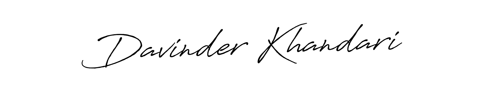 Use a signature maker to create a handwritten signature online. With this signature software, you can design (Antro_Vectra_Bolder) your own signature for name Davinder Khandari. Davinder Khandari signature style 7 images and pictures png