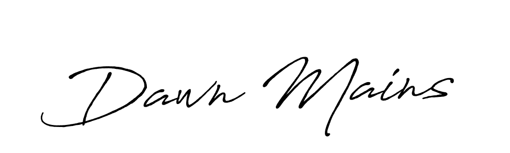 Use a signature maker to create a handwritten signature online. With this signature software, you can design (Antro_Vectra_Bolder) your own signature for name Dawn Mains. Dawn Mains signature style 7 images and pictures png