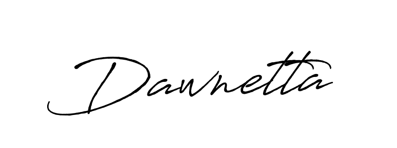 Use a signature maker to create a handwritten signature online. With this signature software, you can design (Antro_Vectra_Bolder) your own signature for name Dawnetta. Dawnetta signature style 7 images and pictures png