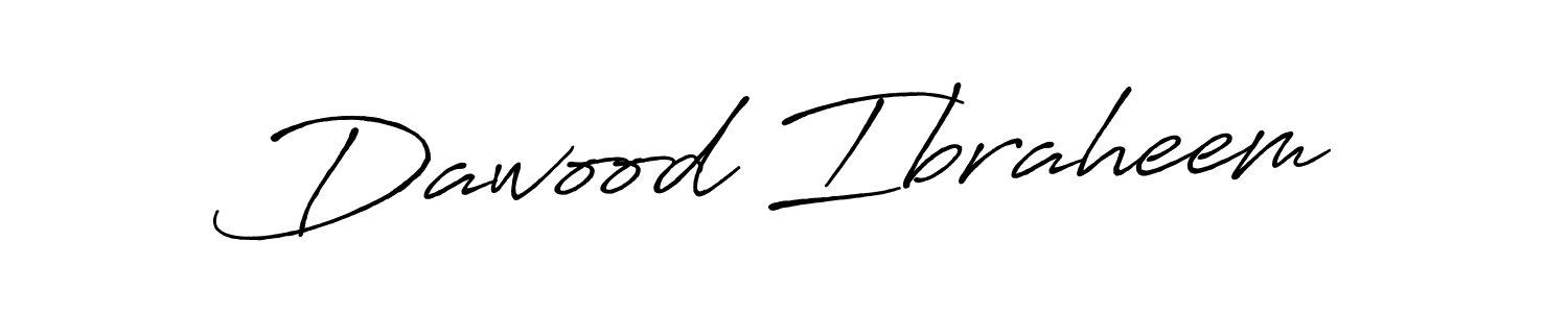 Dawood Ibraheem stylish signature style. Best Handwritten Sign (Antro_Vectra_Bolder) for my name. Handwritten Signature Collection Ideas for my name Dawood Ibraheem. Dawood Ibraheem signature style 7 images and pictures png