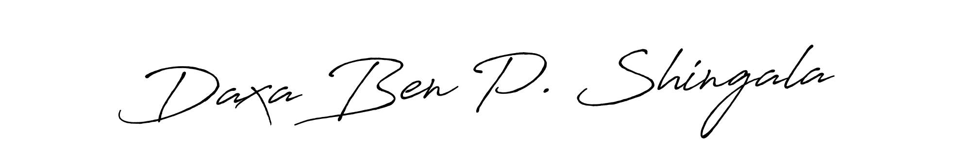 Use a signature maker to create a handwritten signature online. With this signature software, you can design (Antro_Vectra_Bolder) your own signature for name Daxa Ben P. Shingala. Daxa Ben P. Shingala signature style 7 images and pictures png