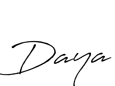 Make a beautiful signature design for name Daya. With this signature (Antro_Vectra_Bolder) style, you can create a handwritten signature for free. Daya signature style 7 images and pictures png