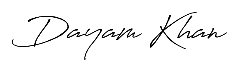 An effortless, minimalist signature concept for Dayam Khan using Antro_Vectra_Bolder design. Clean lines that look great on any document. Dayam Khan signature style 7 images and pictures png