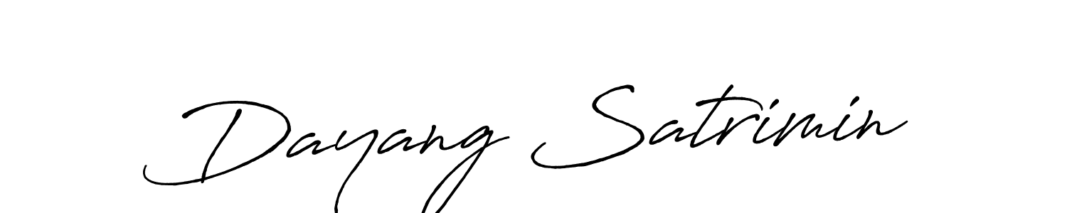 How to make Dayang Satrimin name signature. Use Antro_Vectra_Bolder style for creating short signs online. This is the latest handwritten sign. Dayang Satrimin signature style 7 images and pictures png