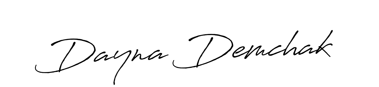 Make a beautiful signature design for name Dayna Demchak. With this signature (Antro_Vectra_Bolder) style, you can create a handwritten signature for free. Dayna Demchak signature style 7 images and pictures png