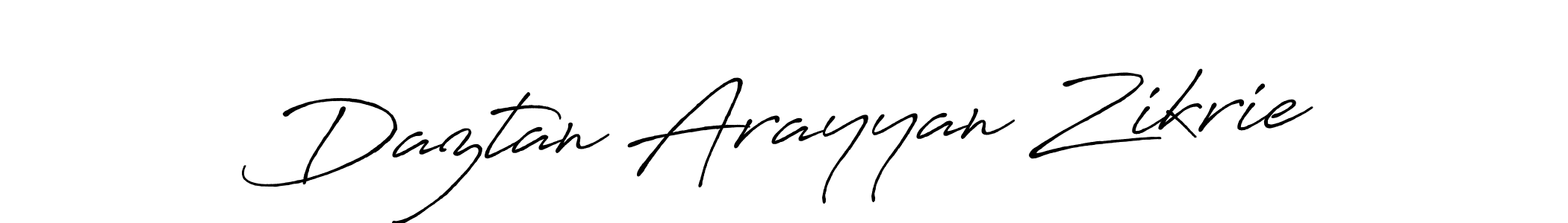 The best way (Antro_Vectra_Bolder) to make a short signature is to pick only two or three words in your name. The name Daztan Arayyan Zikrie include a total of six letters. For converting this name. Daztan Arayyan Zikrie signature style 7 images and pictures png