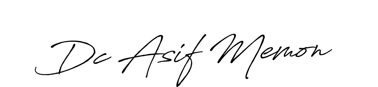 The best way (Antro_Vectra_Bolder) to make a short signature is to pick only two or three words in your name. The name Dc Asif Memon include a total of six letters. For converting this name. Dc Asif Memon signature style 7 images and pictures png