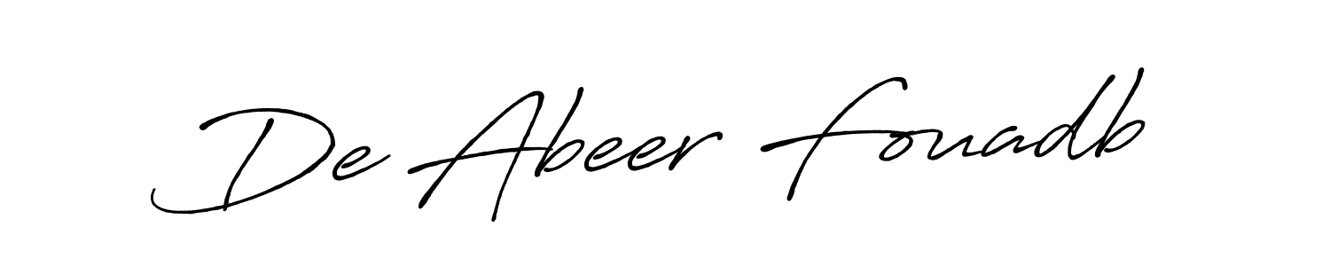 Also You can easily find your signature by using the search form. We will create De Abeer Fouadb name handwritten signature images for you free of cost using Antro_Vectra_Bolder sign style. De Abeer Fouadb signature style 7 images and pictures png