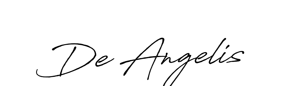 How to make De Angelis name signature. Use Antro_Vectra_Bolder style for creating short signs online. This is the latest handwritten sign. De Angelis signature style 7 images and pictures png