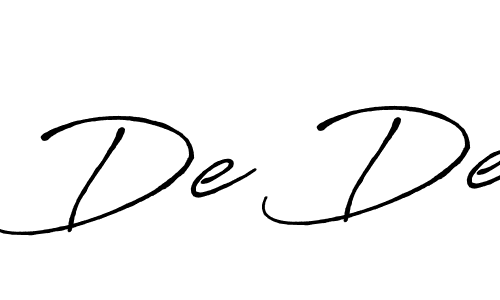 How to make De De name signature. Use Antro_Vectra_Bolder style for creating short signs online. This is the latest handwritten sign. De De signature style 7 images and pictures png