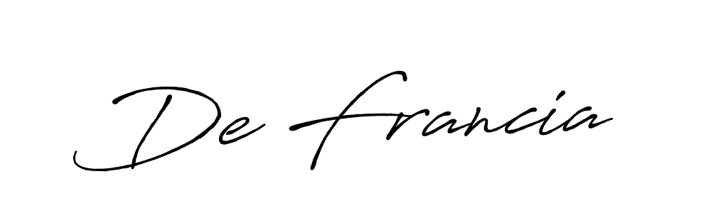 Antro_Vectra_Bolder is a professional signature style that is perfect for those who want to add a touch of class to their signature. It is also a great choice for those who want to make their signature more unique. Get De Francia name to fancy signature for free. De Francia signature style 7 images and pictures png