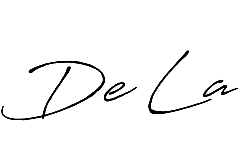 Make a beautiful signature design for name De La. With this signature (Antro_Vectra_Bolder) style, you can create a handwritten signature for free. De La signature style 7 images and pictures png