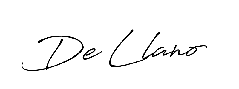 Use a signature maker to create a handwritten signature online. With this signature software, you can design (Antro_Vectra_Bolder) your own signature for name De Llano. De Llano signature style 7 images and pictures png