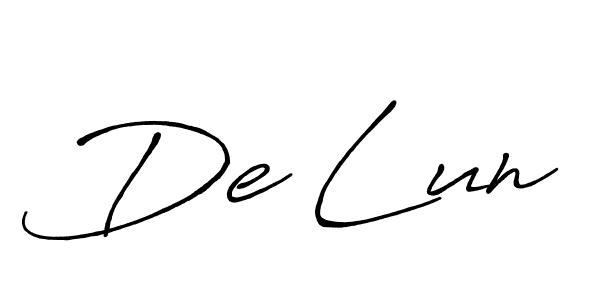 Also we have De Lun name is the best signature style. Create professional handwritten signature collection using Antro_Vectra_Bolder autograph style. De Lun signature style 7 images and pictures png