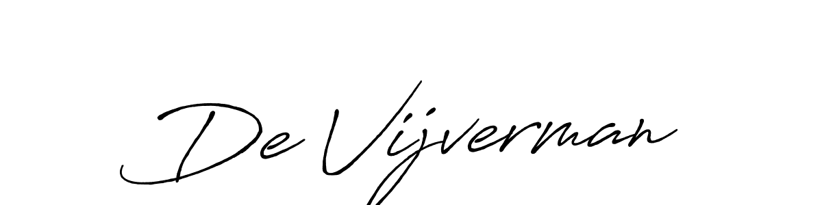 The best way (Antro_Vectra_Bolder) to make a short signature is to pick only two or three words in your name. The name De Vijverman include a total of six letters. For converting this name. De Vijverman signature style 7 images and pictures png