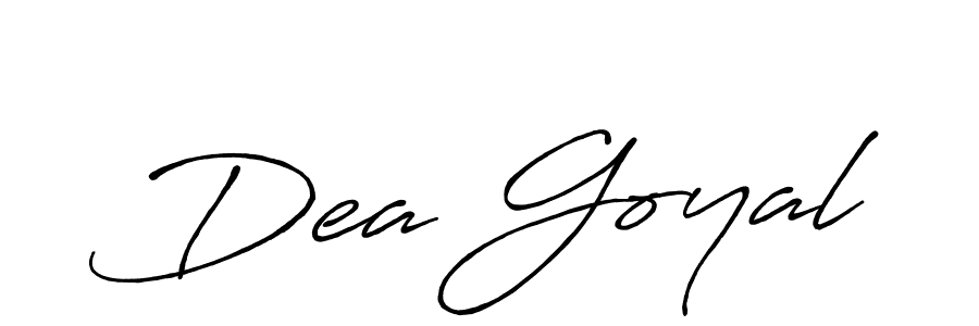 How to make Dea Goyal name signature. Use Antro_Vectra_Bolder style for creating short signs online. This is the latest handwritten sign. Dea Goyal signature style 7 images and pictures png