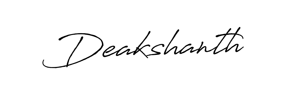 The best way (Antro_Vectra_Bolder) to make a short signature is to pick only two or three words in your name. The name Deakshanth include a total of six letters. For converting this name. Deakshanth signature style 7 images and pictures png
