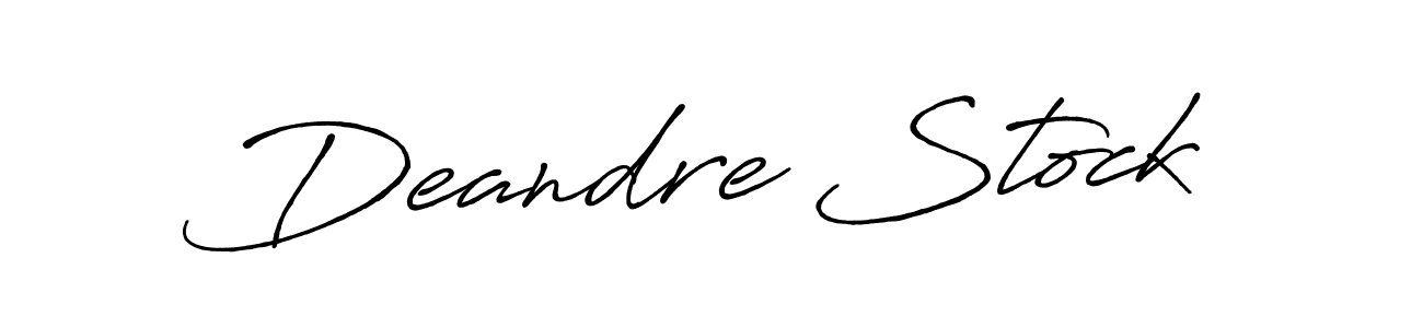 How to make Deandre Stock name signature. Use Antro_Vectra_Bolder style for creating short signs online. This is the latest handwritten sign. Deandre Stock signature style 7 images and pictures png